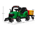 Ride On Sweeper With Trash Can Green