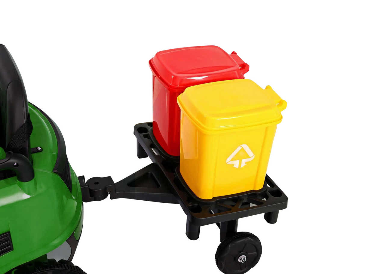Kids Ride On Sweeper With Trash Can - Green