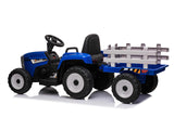 Ride On Car Tractor with Trailer Blue