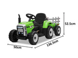 Kids Ride On Tractor with Trailer - Green