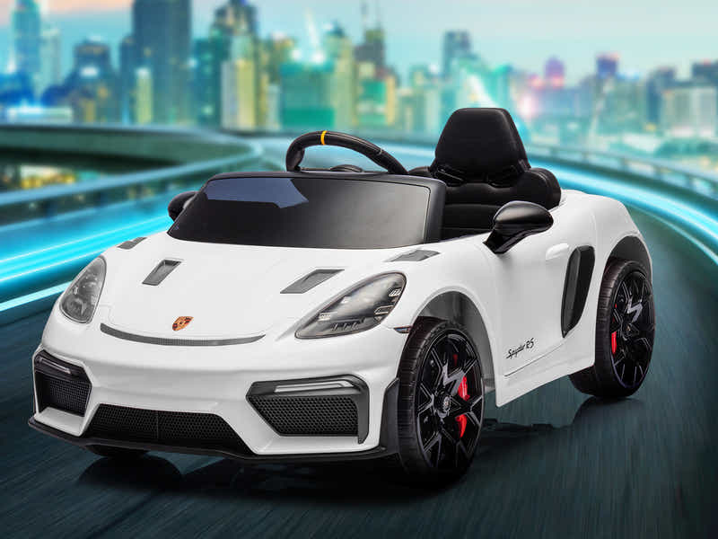 Ride On Car Licensed Porsche 718 White