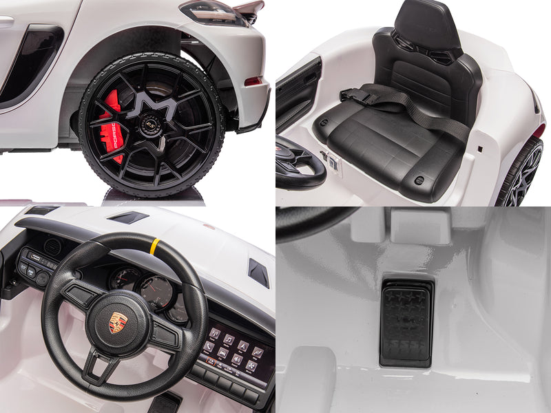 Ride On Car Licensed Porsche 718 White