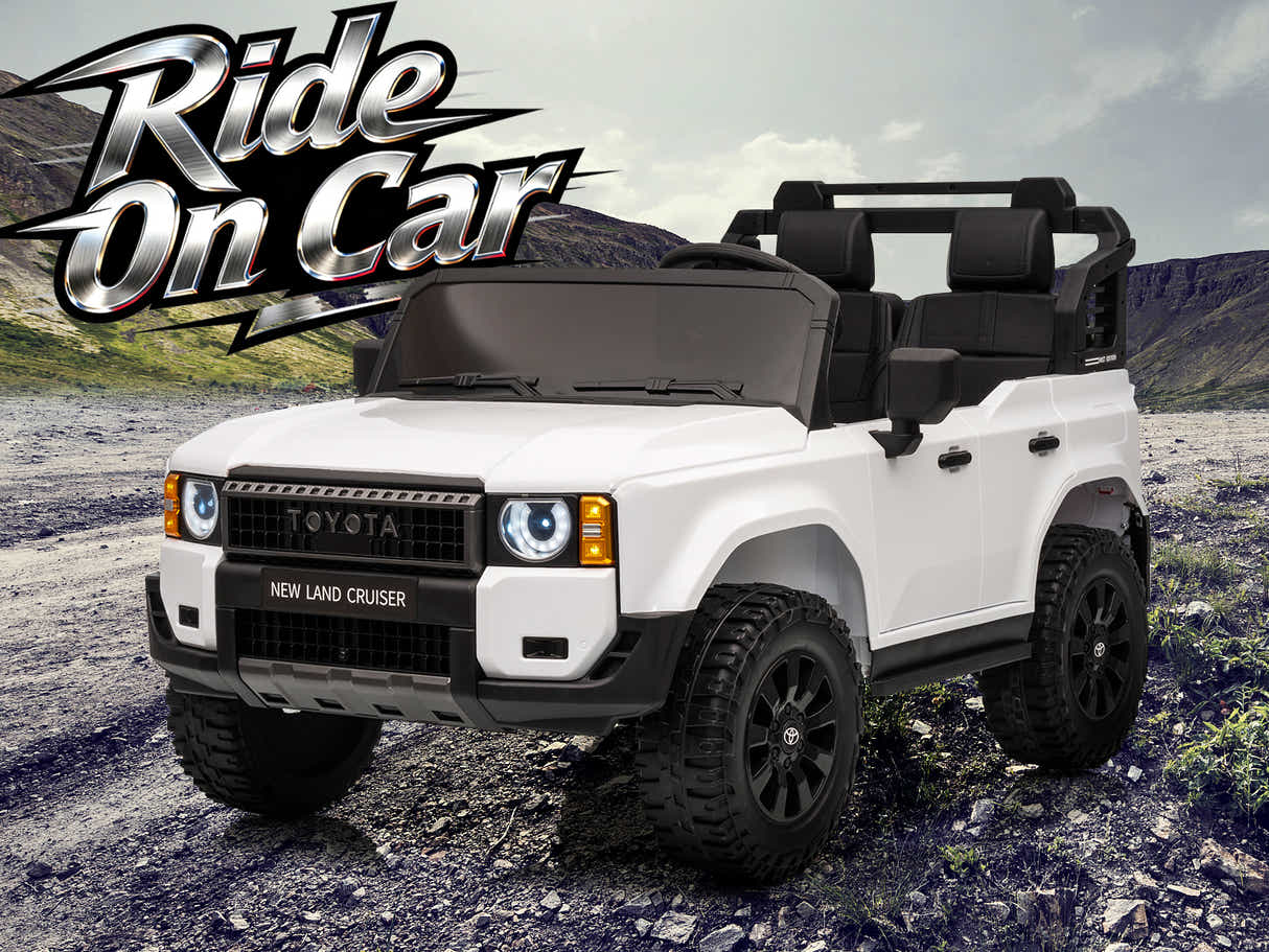 Kids Ride On Car License Toyota Prado - White
