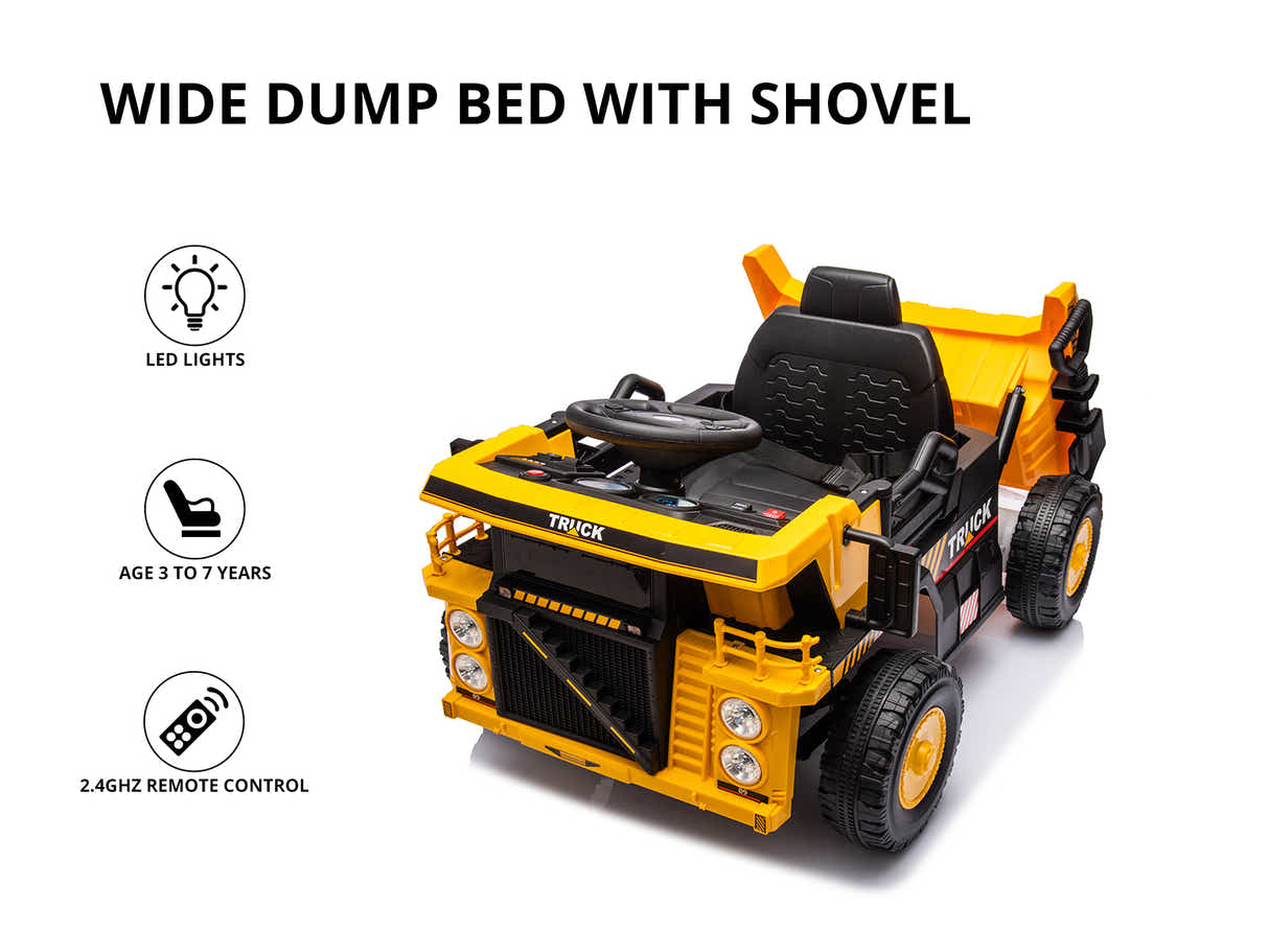 Kids Ride On Dump Truck - Yellow