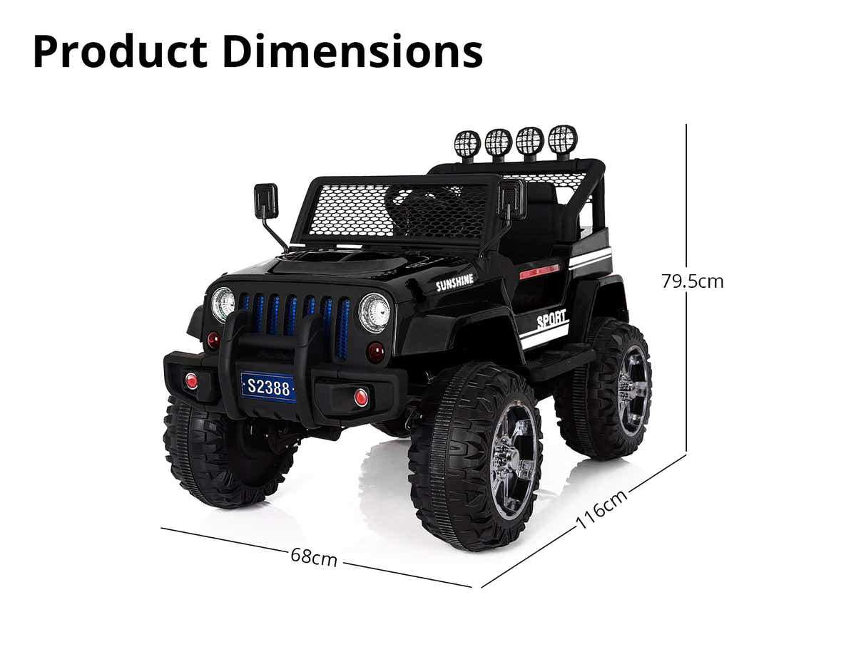 Kids Ride On Jeep Upgrade - Black
