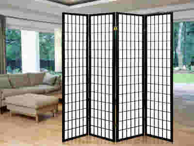 4-Panel Room Divider C M1 - Black