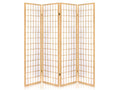 4-Panel Room Divider C M1 - Natural Wood