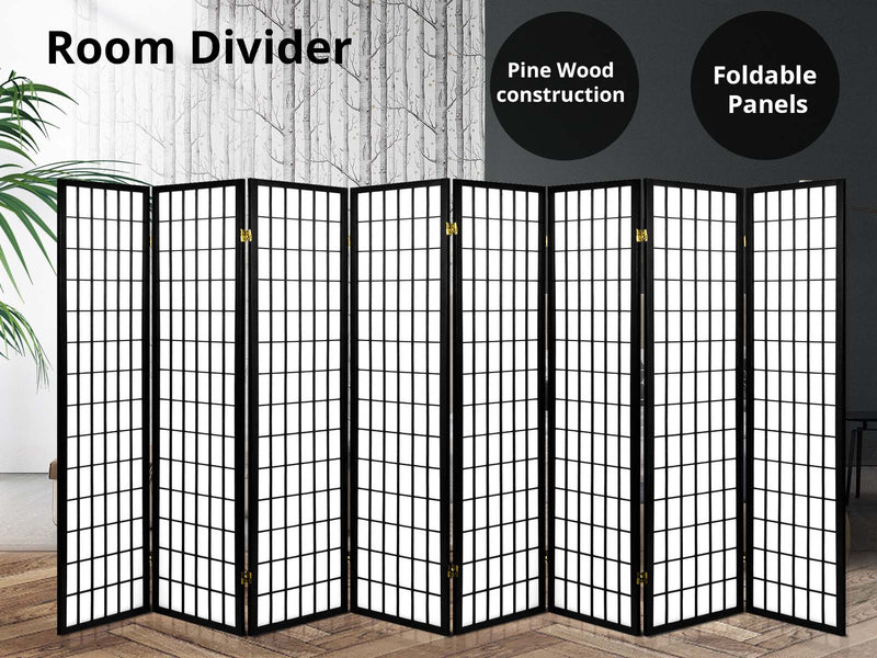 8-Panel Room Divider C M1 - Black