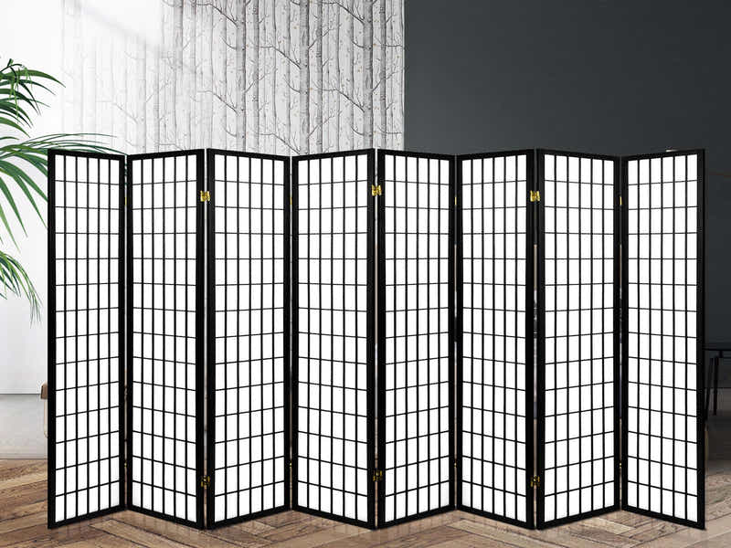 8-Panel Room Divider C M1 - Black