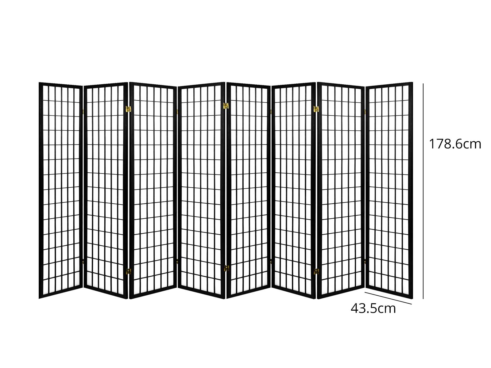 8-Panel Room Divider C M1 - Black