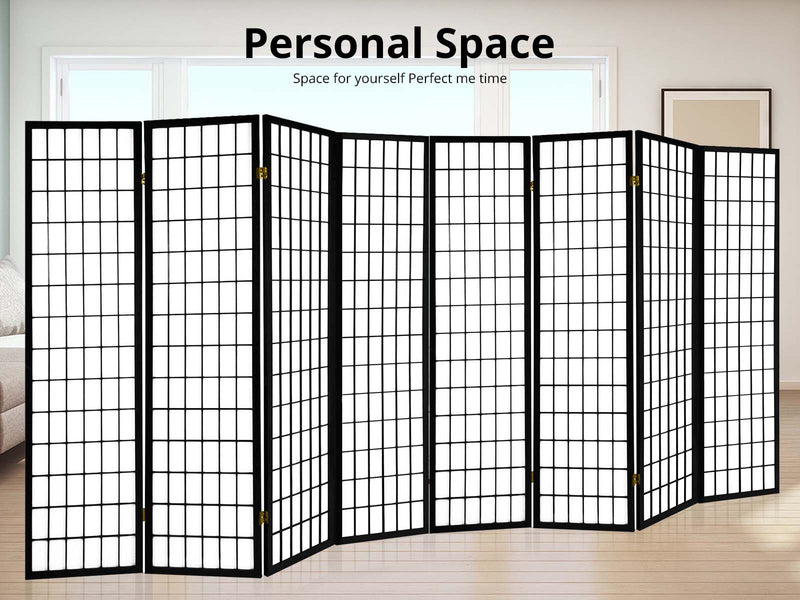 8-Panel Room Divider C M1 - Black