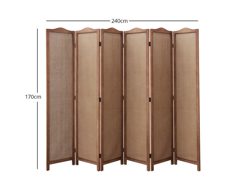 6-Panel Room Divider C M5 - Dark Brown