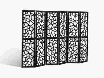 6-Panel Room Divider C M7 - Black