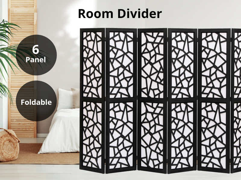 6-Panel Room Divider C M7 - Black