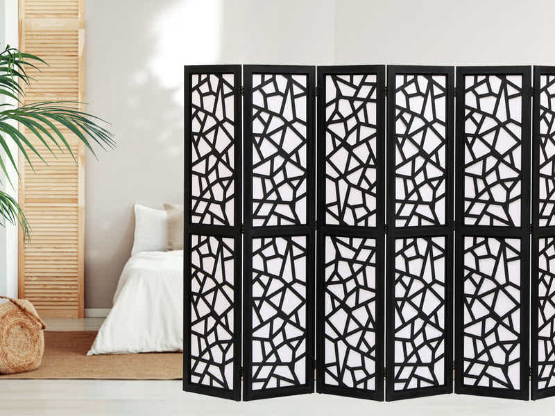 6-Panel Room Divider C M7 - Black