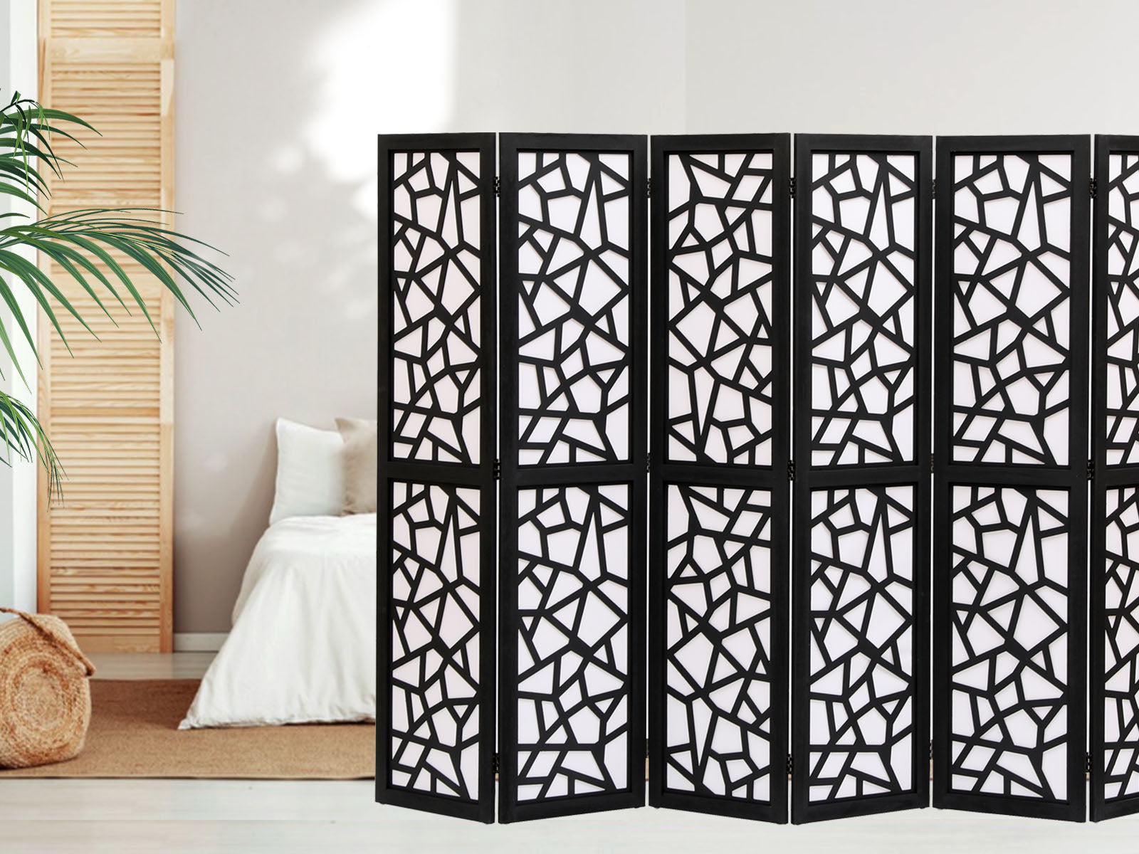6-Panel Room Divider C M7 - Black