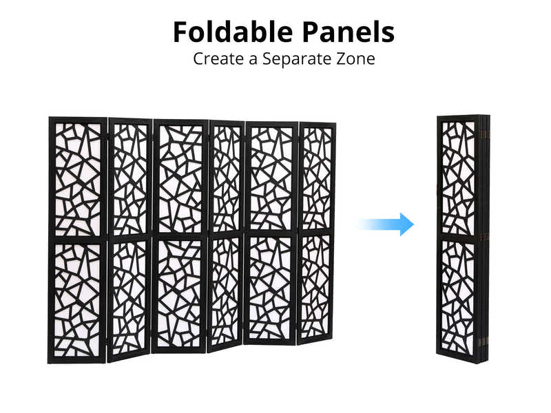 6-Panel Room Divider C M7 - Black