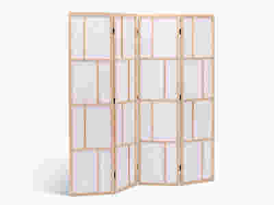 4-Panel Room Divider C M9 - Natural
