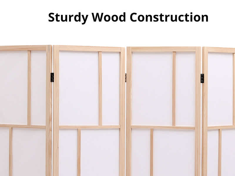 4-Panel Room Divider C M9 - Natural