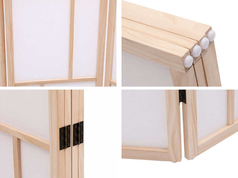 4-Panel Room Divider C M9 - Natural