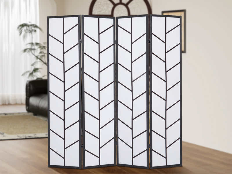 4-Panel Room Divider D P1 - Black