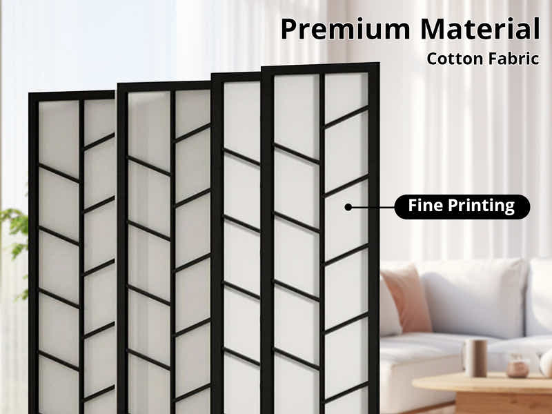 4-Panel Room Divider D P1 - Black
