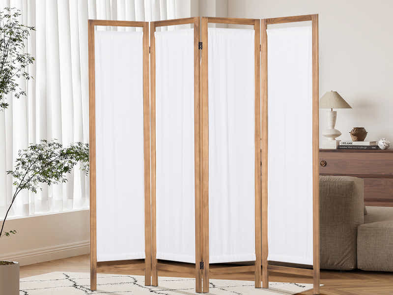 4-Panel Room Divider D S1 - Brown
