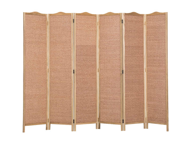 6-Panel Room Divider D S2 - Brown