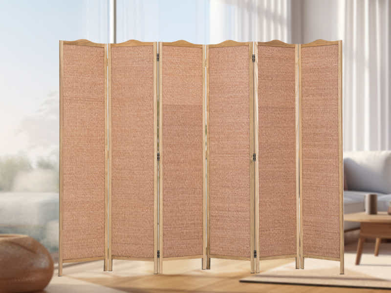 6-Panel Room Divider D S2 - Brown