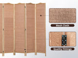 6-Panel Room Divider D S2 - Brown