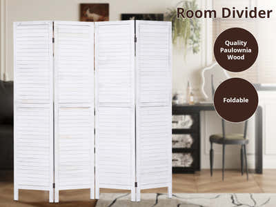 4-Panel Room Divider D S4 - White