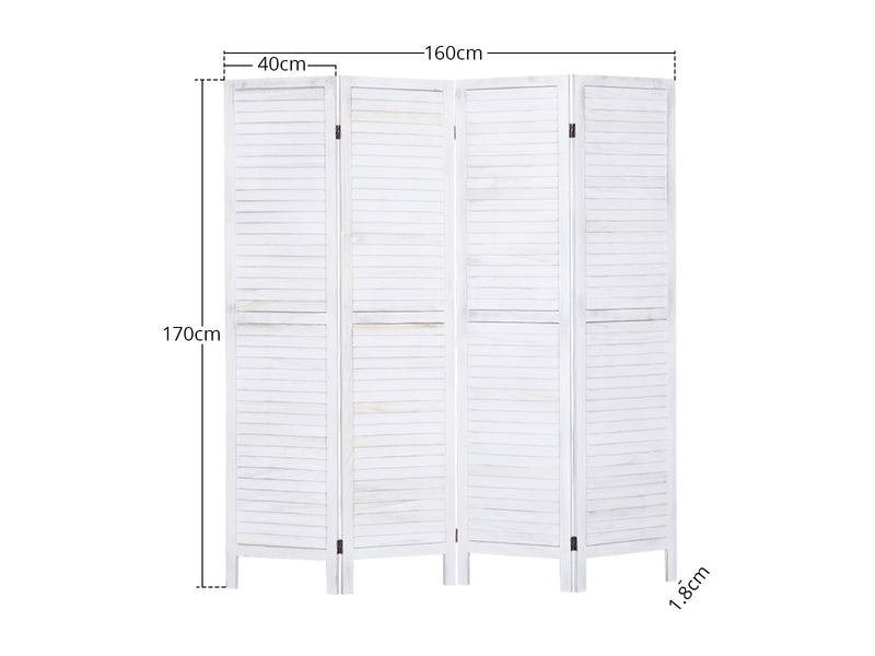 4-Panel Room Divider D S4 - White