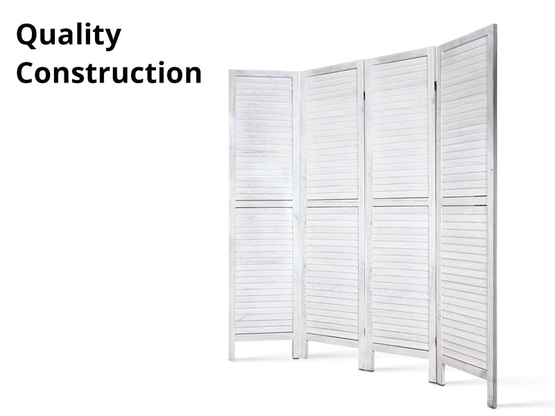 4-Panel Room Divider D S4 - White