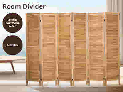 6-Panel Room Divider D S4 - Brown