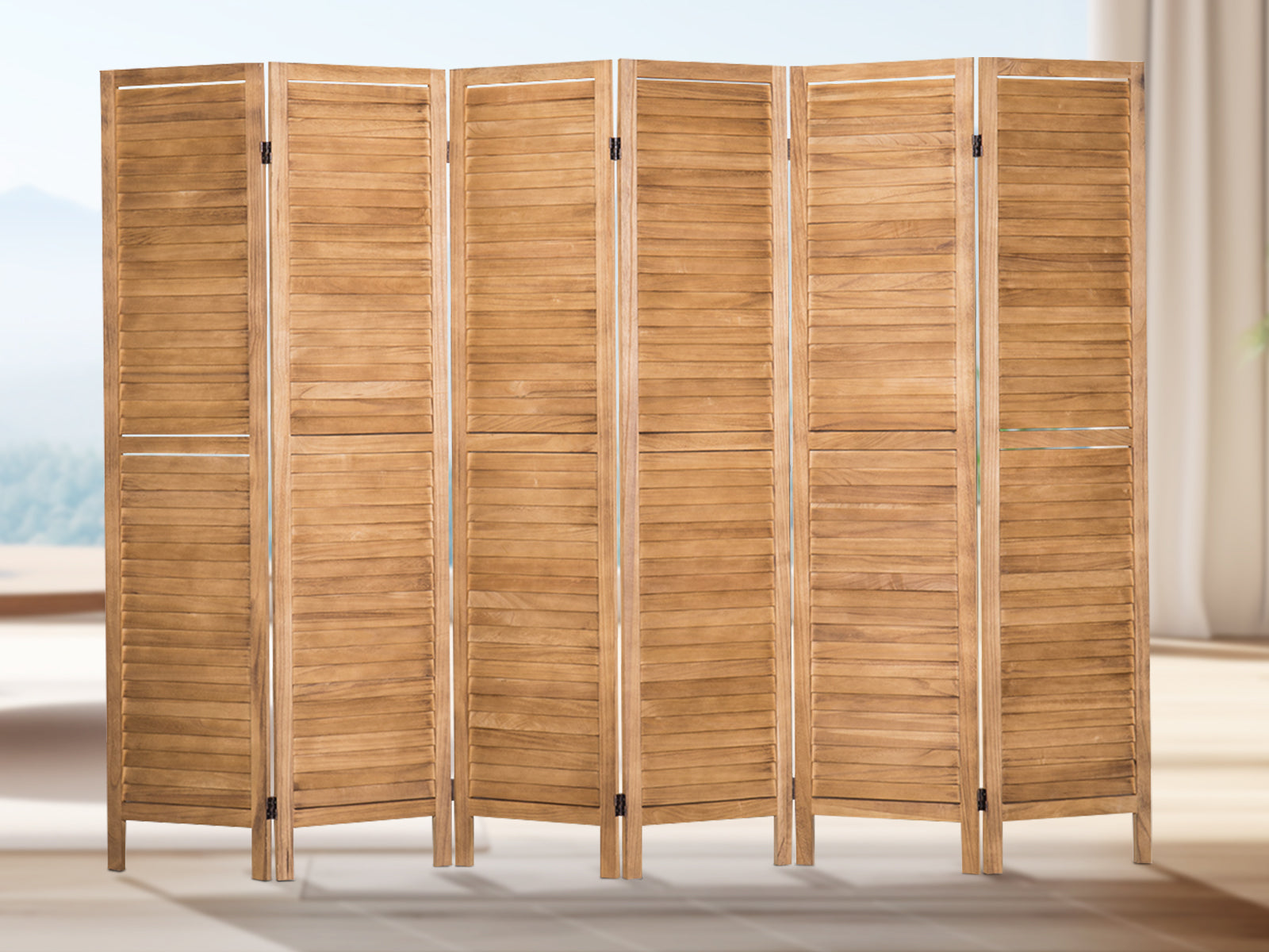6-Panel Room Divider D S4 - Brown