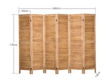 6-Panel Room Divider D S4 - Brown