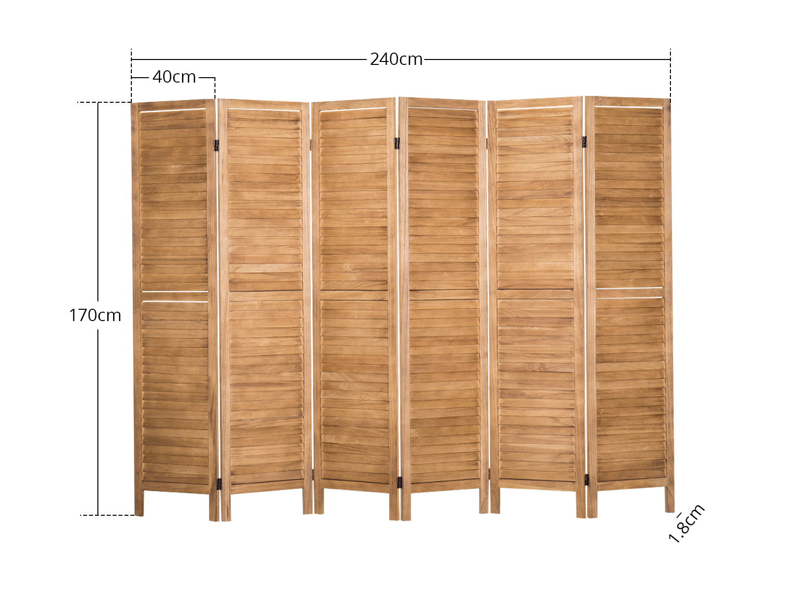 6-Panel Room Divider D S4 - Brown