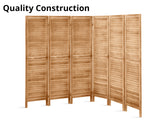 6-Panel Room Divider D S4 - Brown