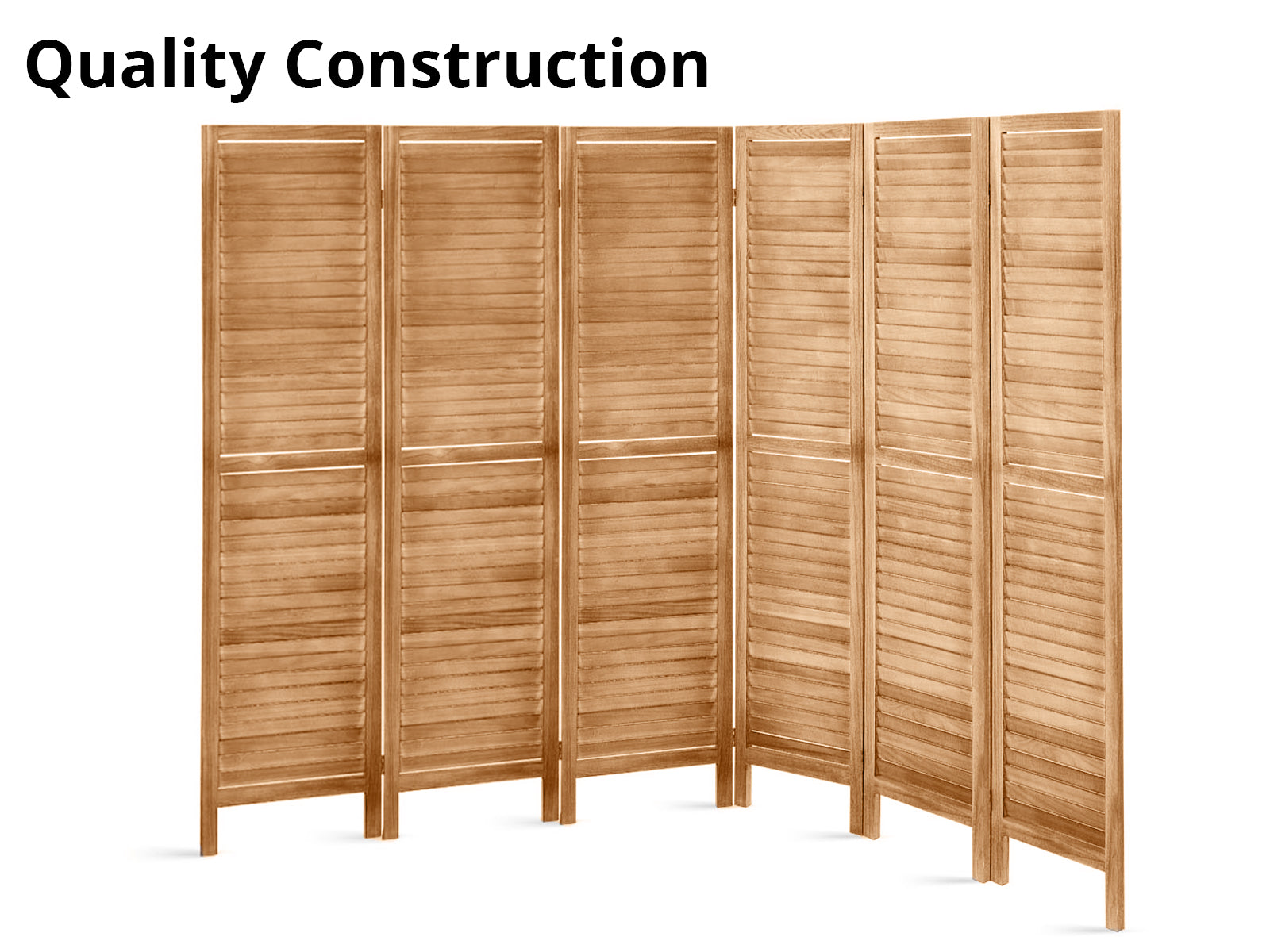 6-Panel Room Divider D S4 - Brown
