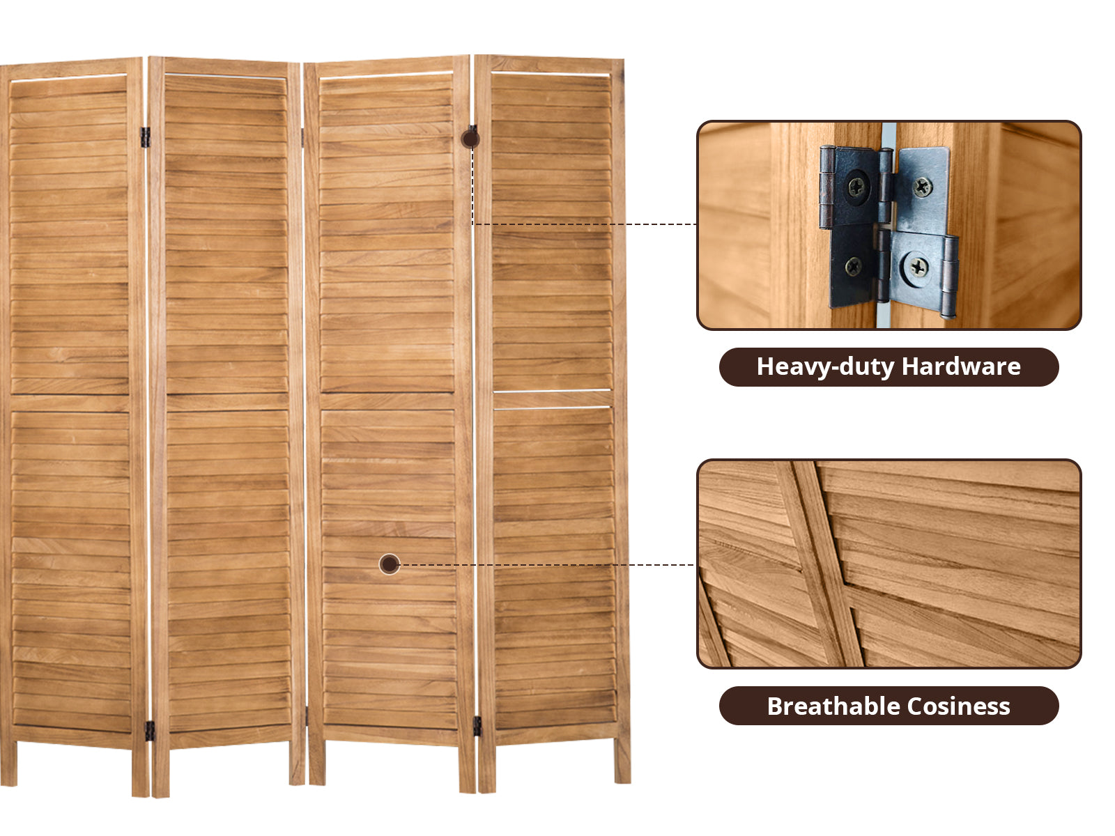 6-Panel Room Divider D S4 - Brown