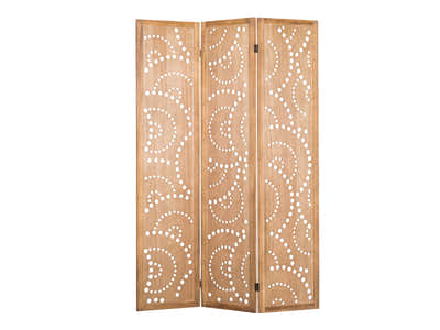 3-Panel Room Divider with Hollow - Brown