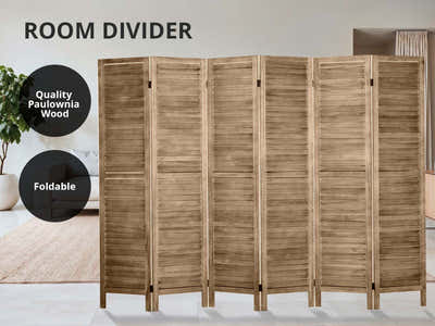 Room divider E BLINDS 6 panel Brown