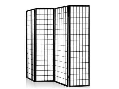 Room divider E P1 4 panel Black