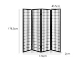 Room divider E P1 4 panel Black