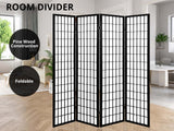 Room divider E P1 4 panel Black