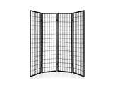 Room divider E P1 4 panel Black