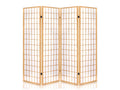 4-Panel Room Divider E P1 - Natural Wood