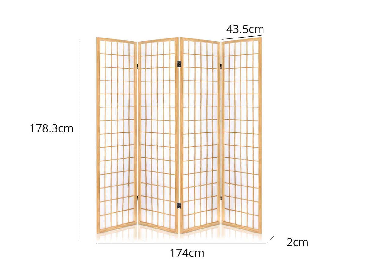 Room divider E P1 4 panel Natural
