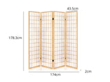 Room divider E P1 4 panel Natural