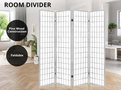 Room divider E P1 4 panel White